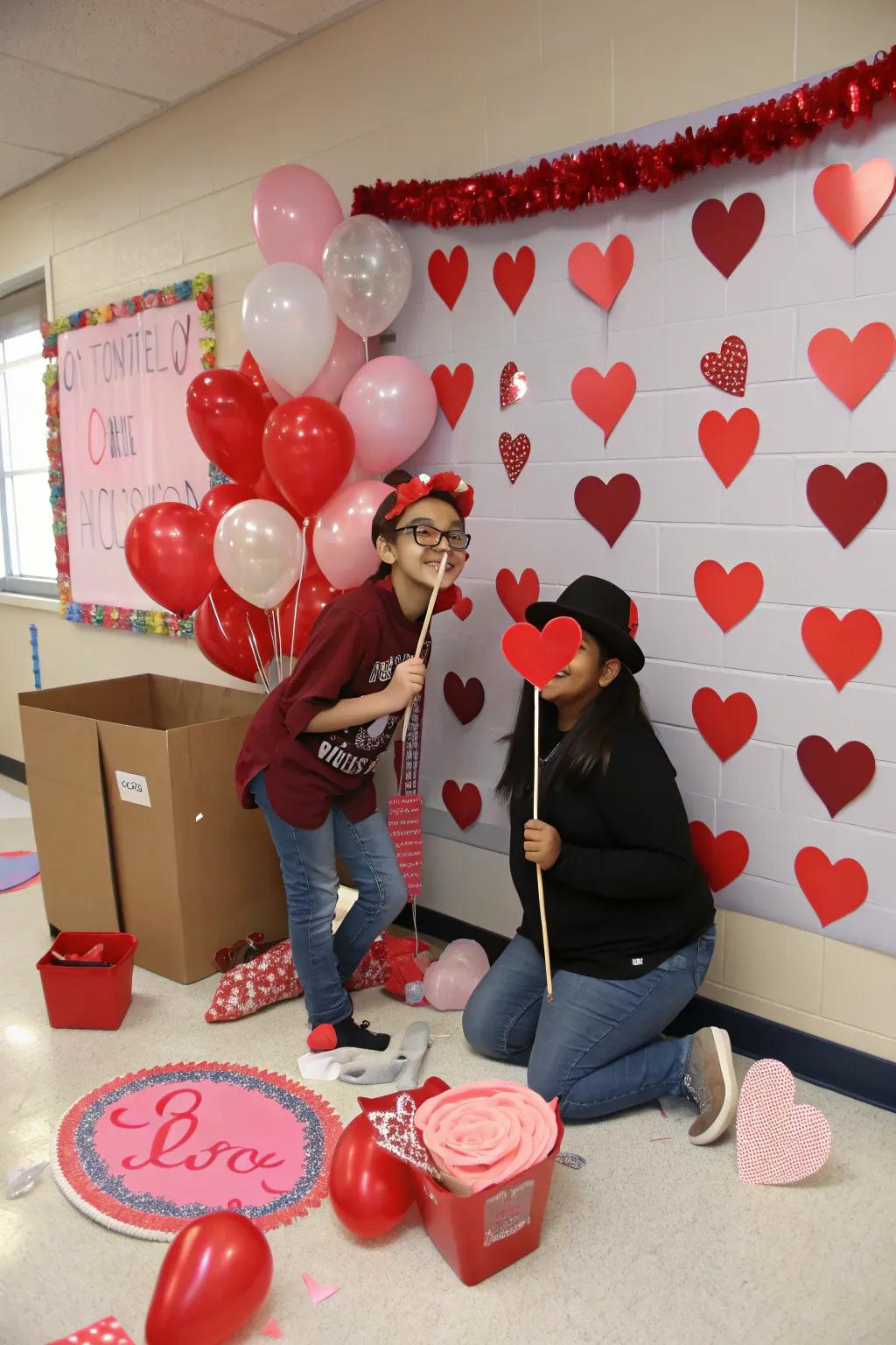 Snapshot booth encapsulating celebratory classroom recollections.