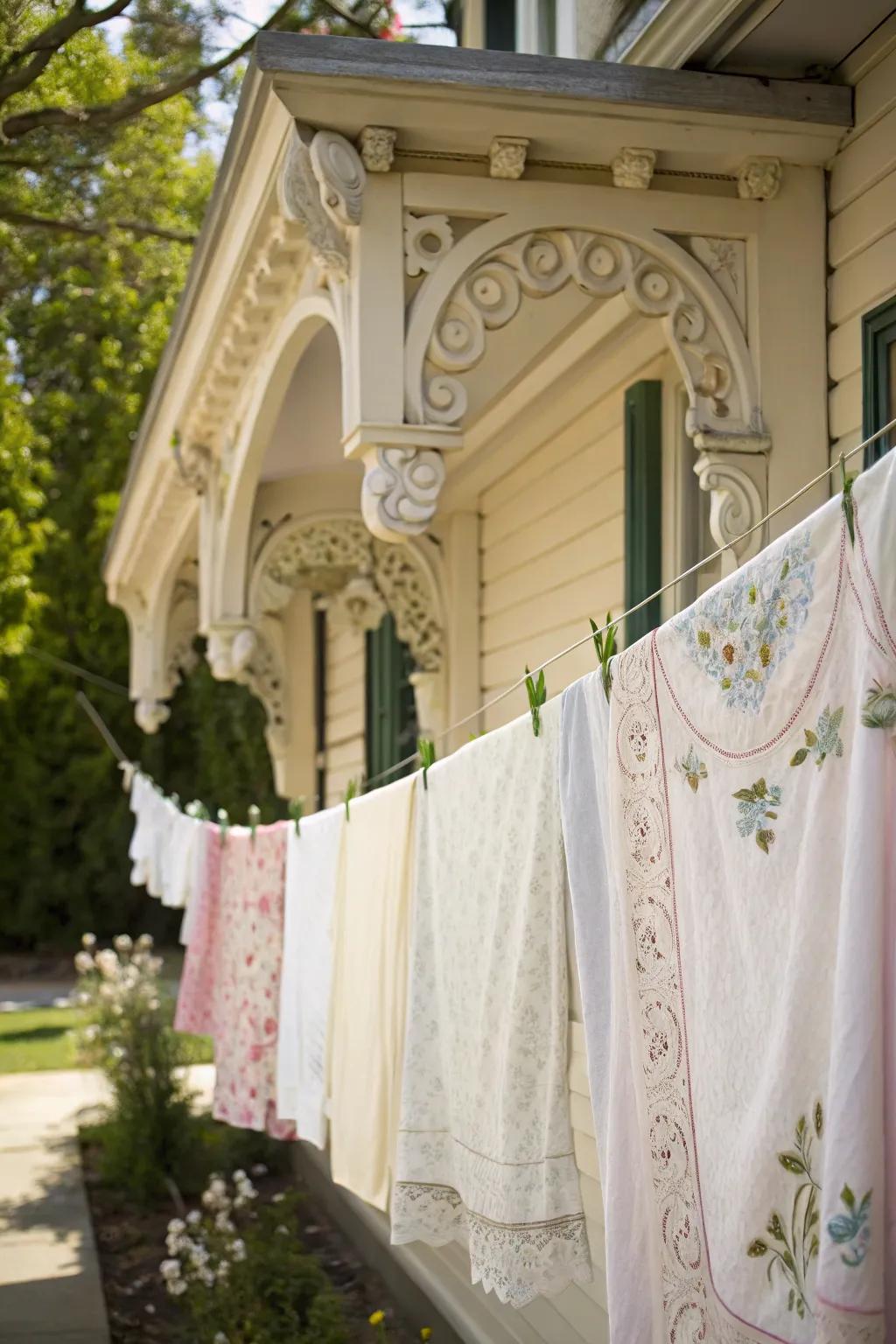 Incorporate elegance into your clothesline with decorator trim.