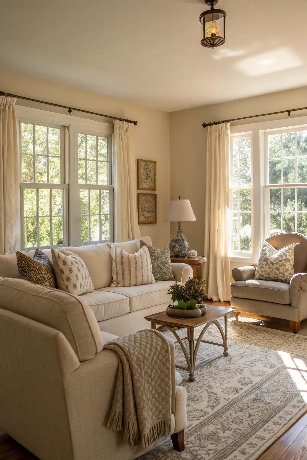 Light hues enhance openness and tranquility.