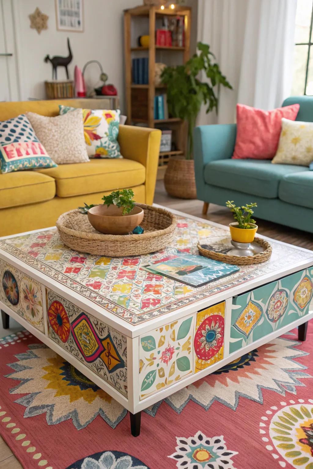 Patterned accents introduce a sense of playfulness to your style.
