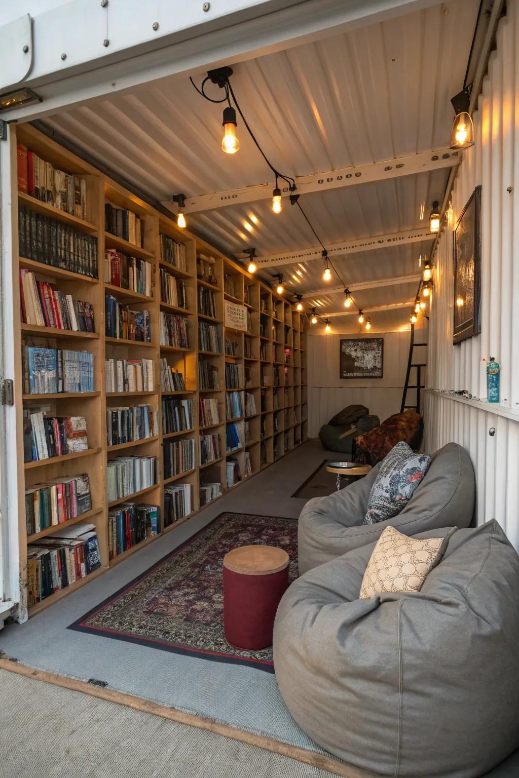 Use a container library for a peaceful escape.