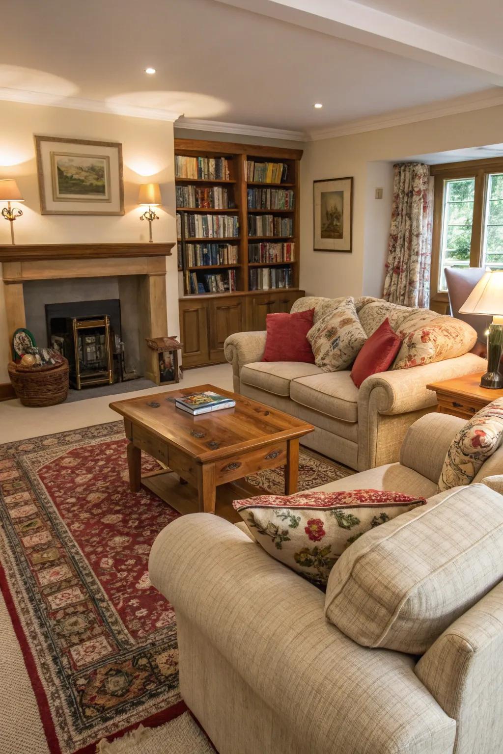 Padded furniture offers an inviting place to relax.