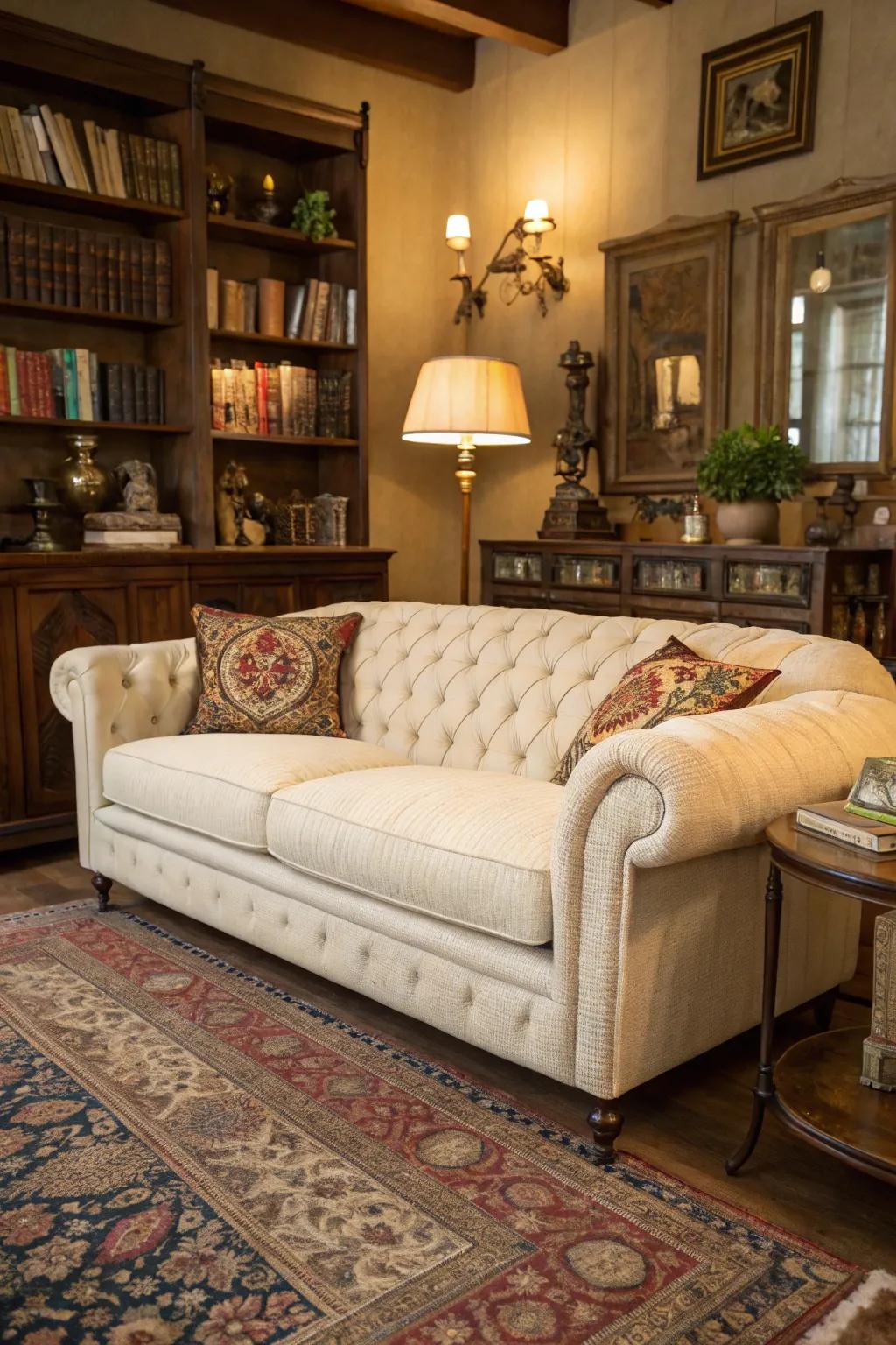 Antique finds add character and history to the space.