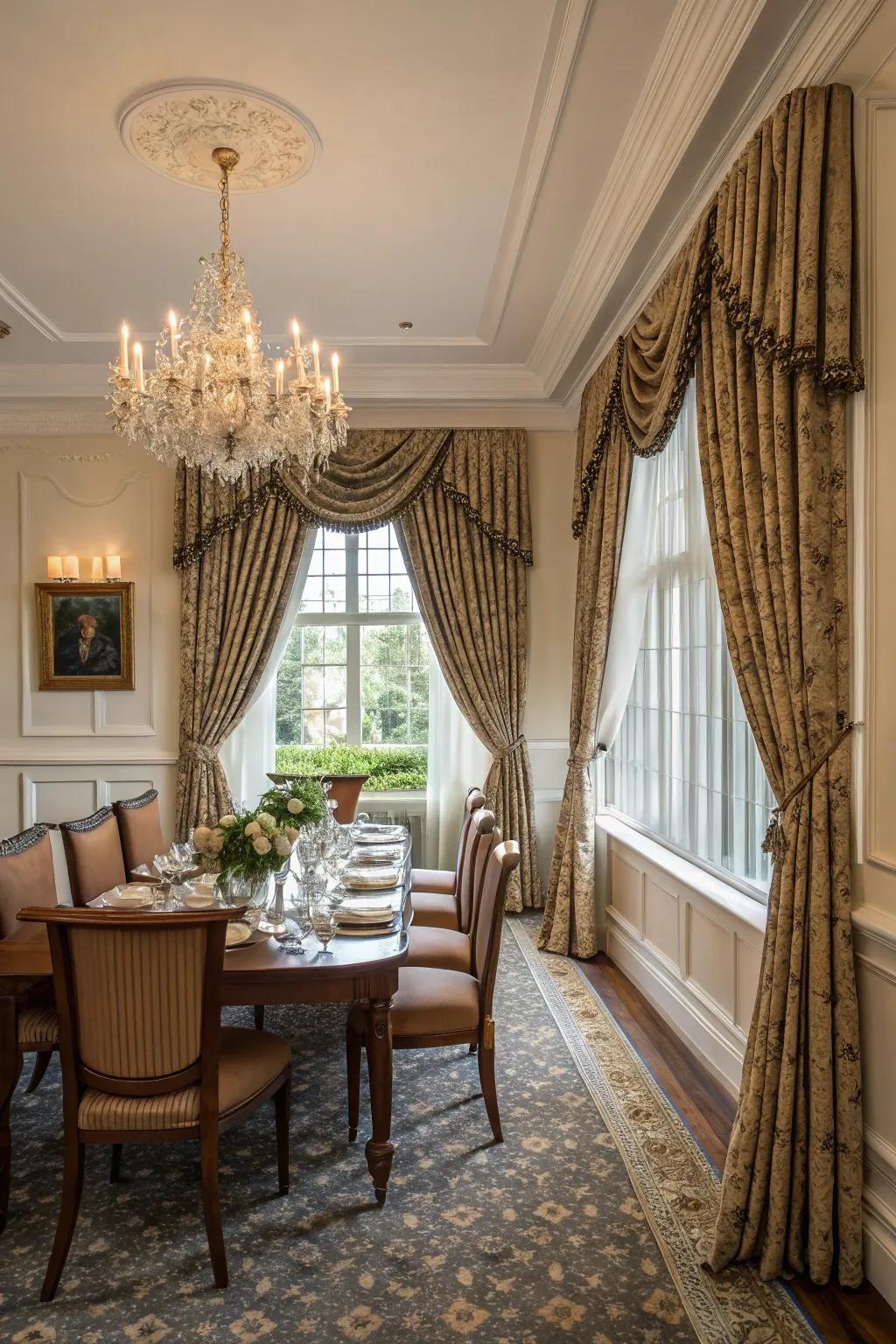 Tucked pleats contribute a personalized style.