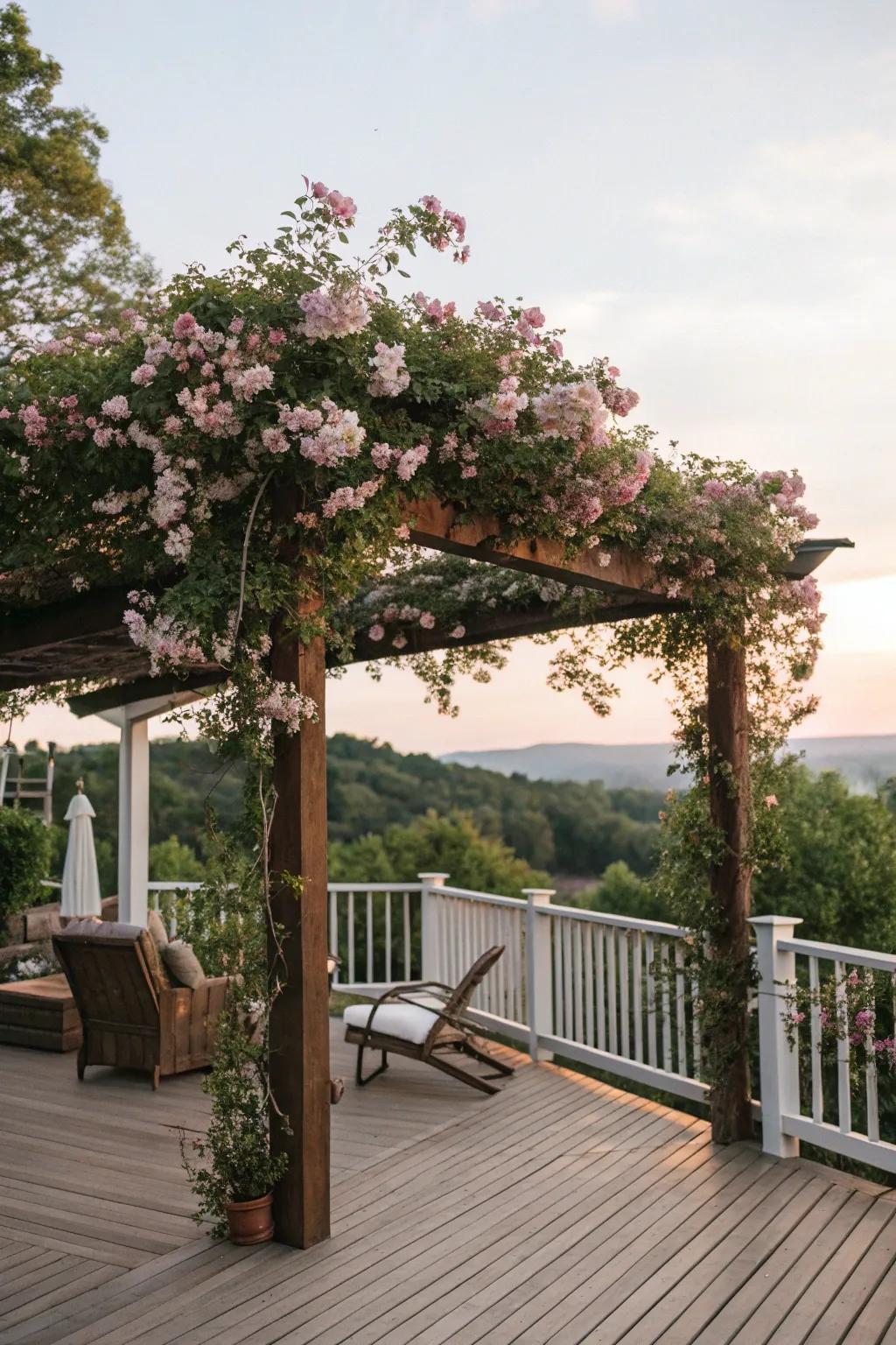 Fretwork tops using flowering vines present a natural, romantic touch.