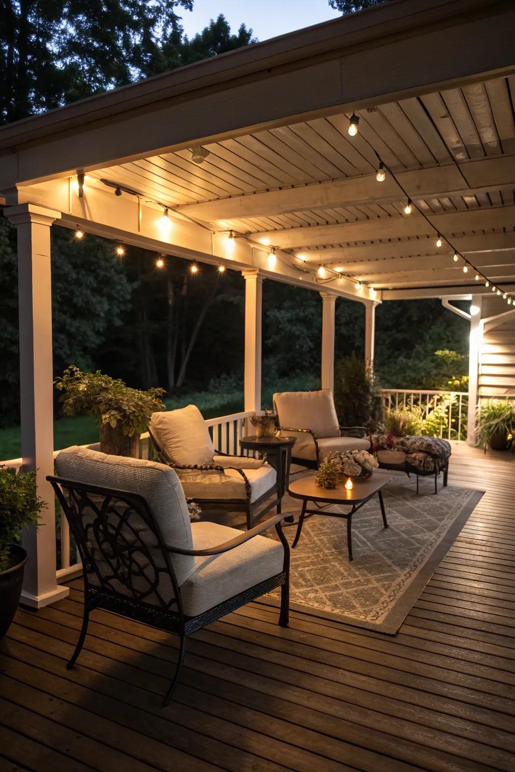 Lower-deck spaces can be transformed into inviting shaded retreats.