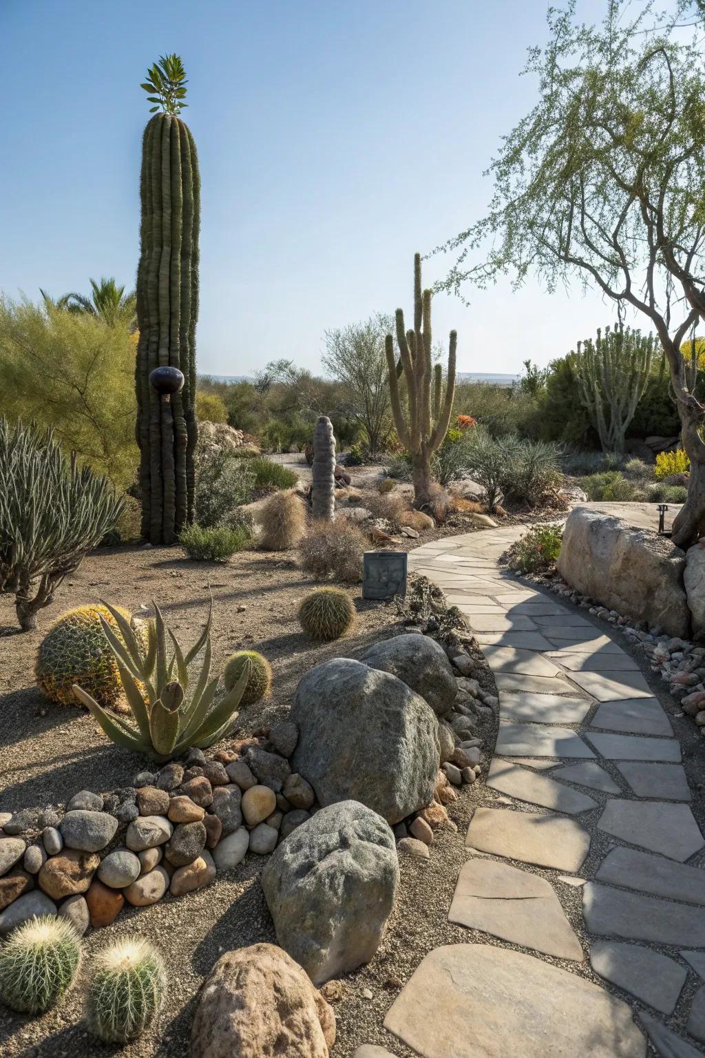 Artistic touches make your desert landscape look classy.