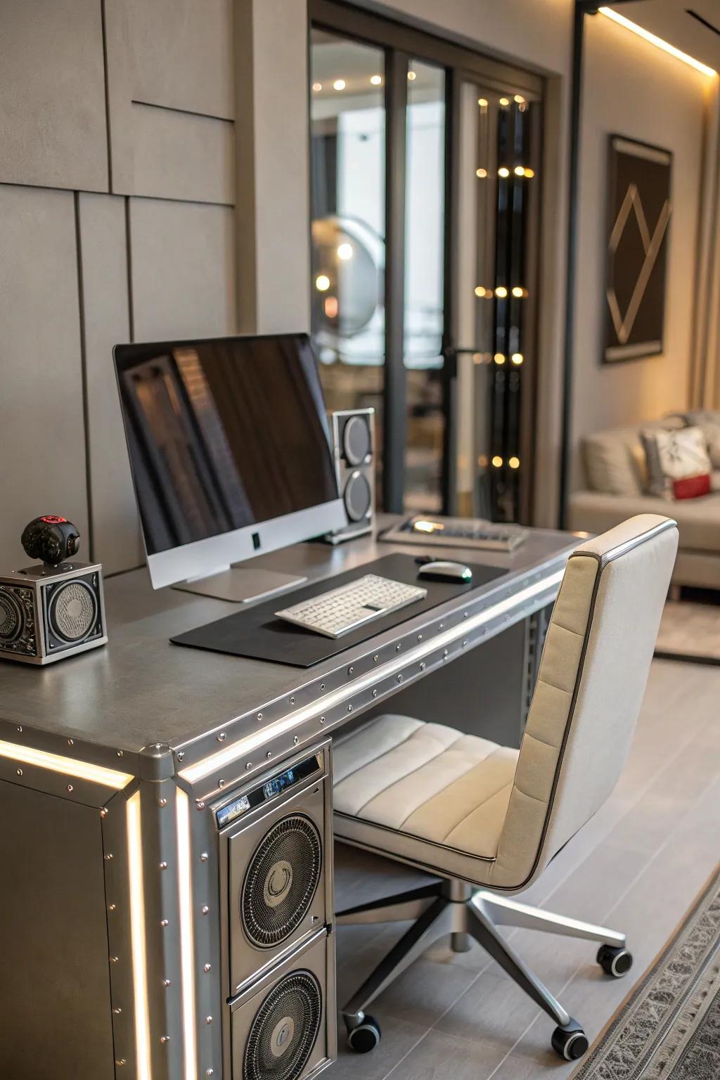 A futuristic theme creates a unique and modern flair.