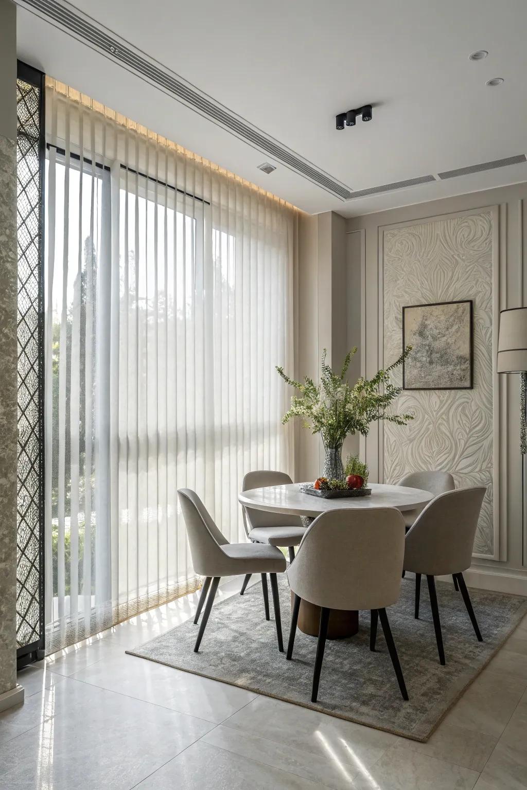 With lengthwise blinds, streamline your design.