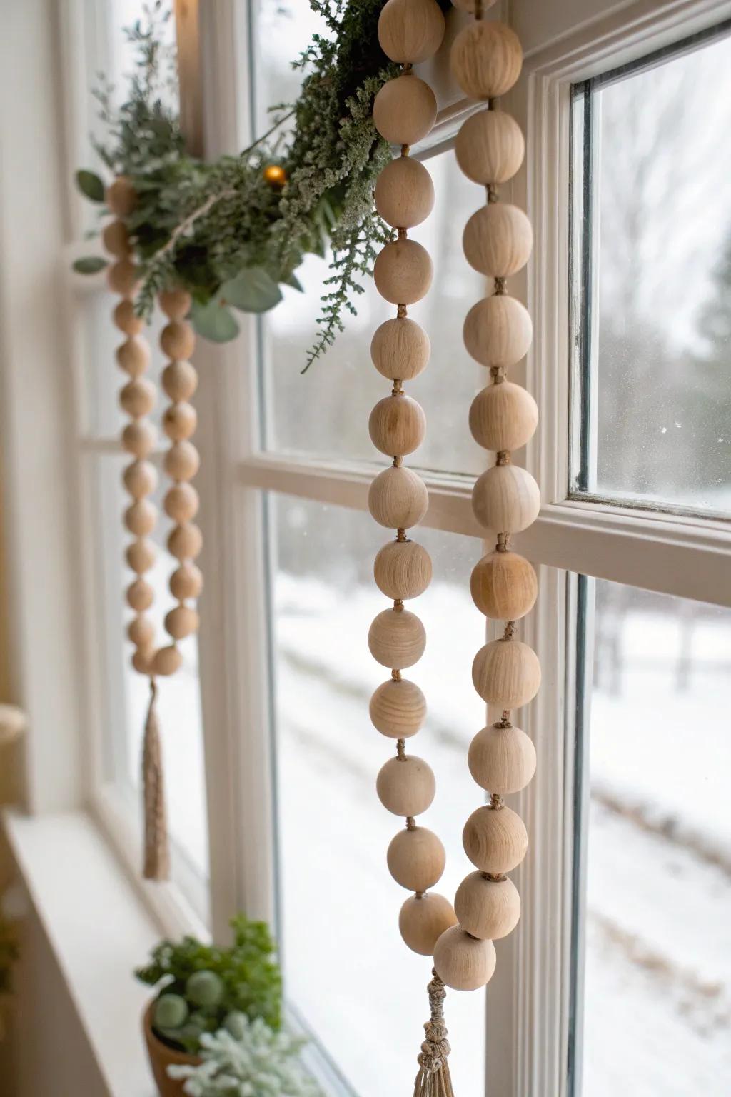 Welcome the season with the understated class of a wood sphere chain. Just right for a peaceful, minimalist holiday aesthetic.