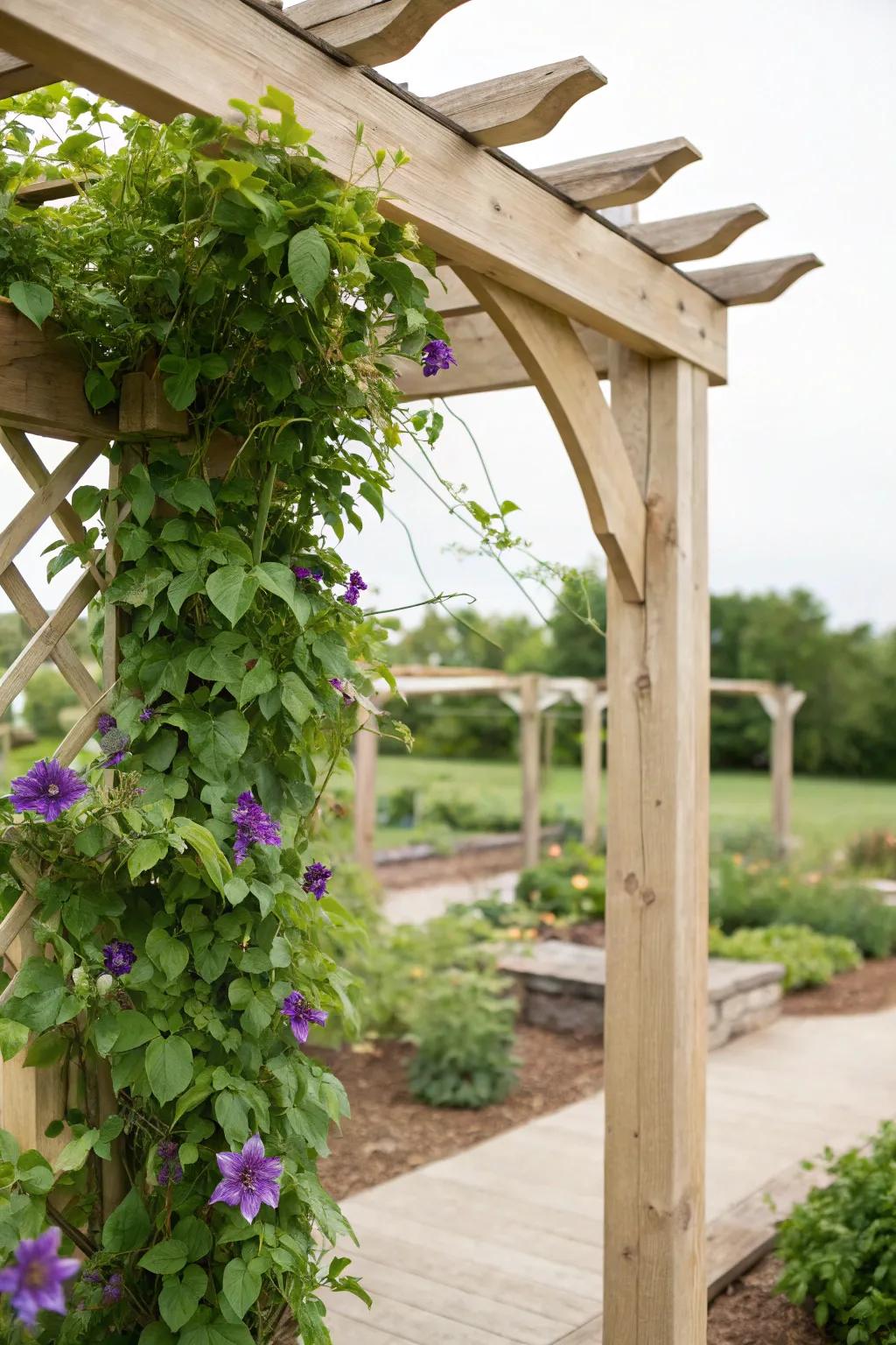 Make your garden better with a clematis-covered archway, where simple design meets natural beauty.