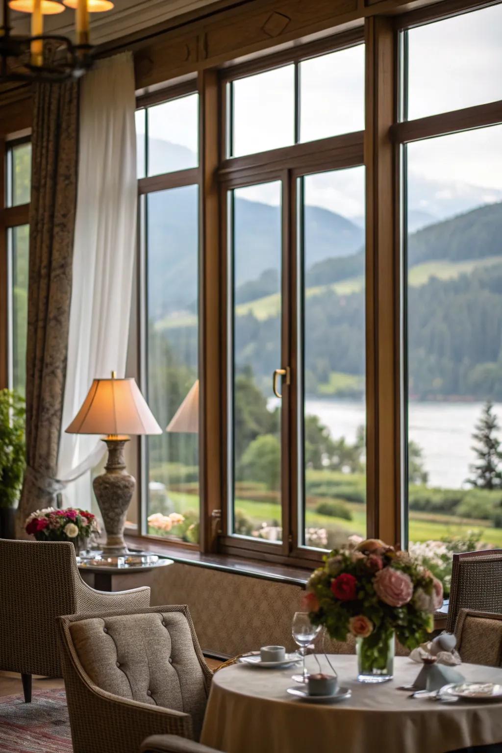 Picture windows transporting the exterior inside.