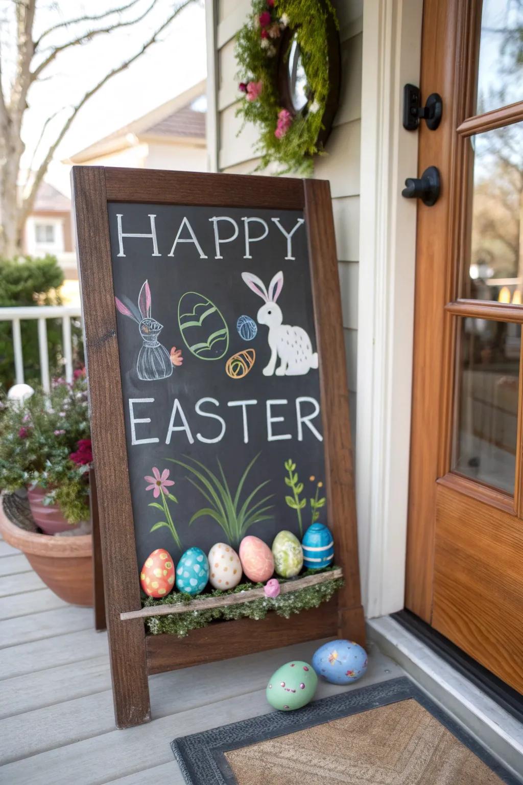 A writing board with an Easter note offers a personalized touch.