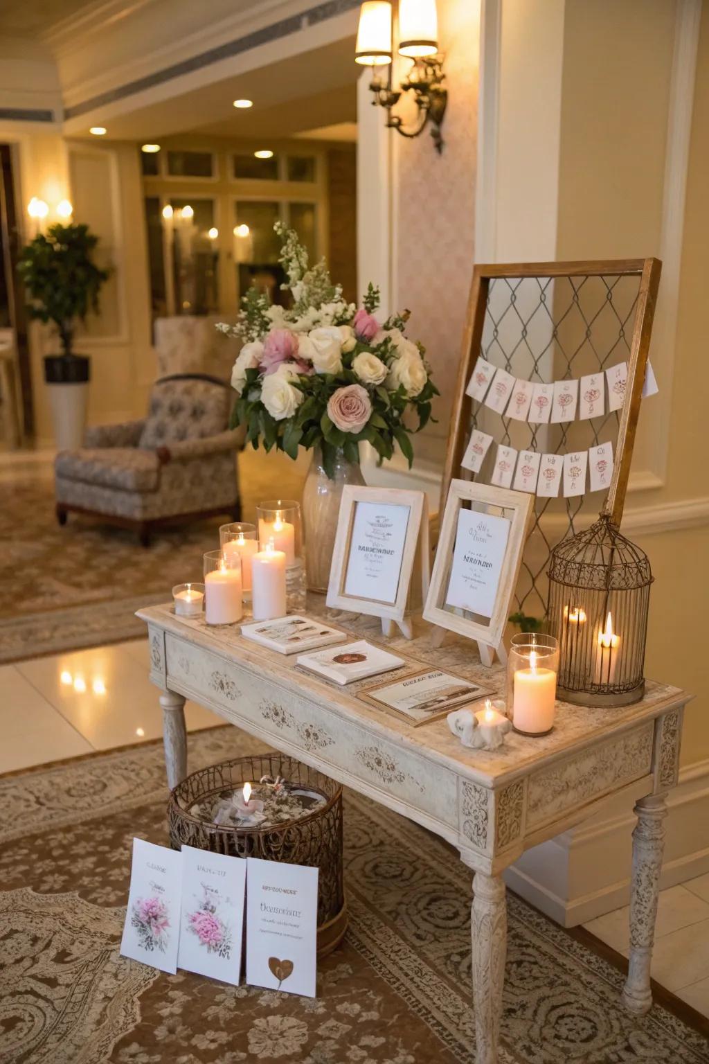 Individualized keepsake corner featuring refined decor.