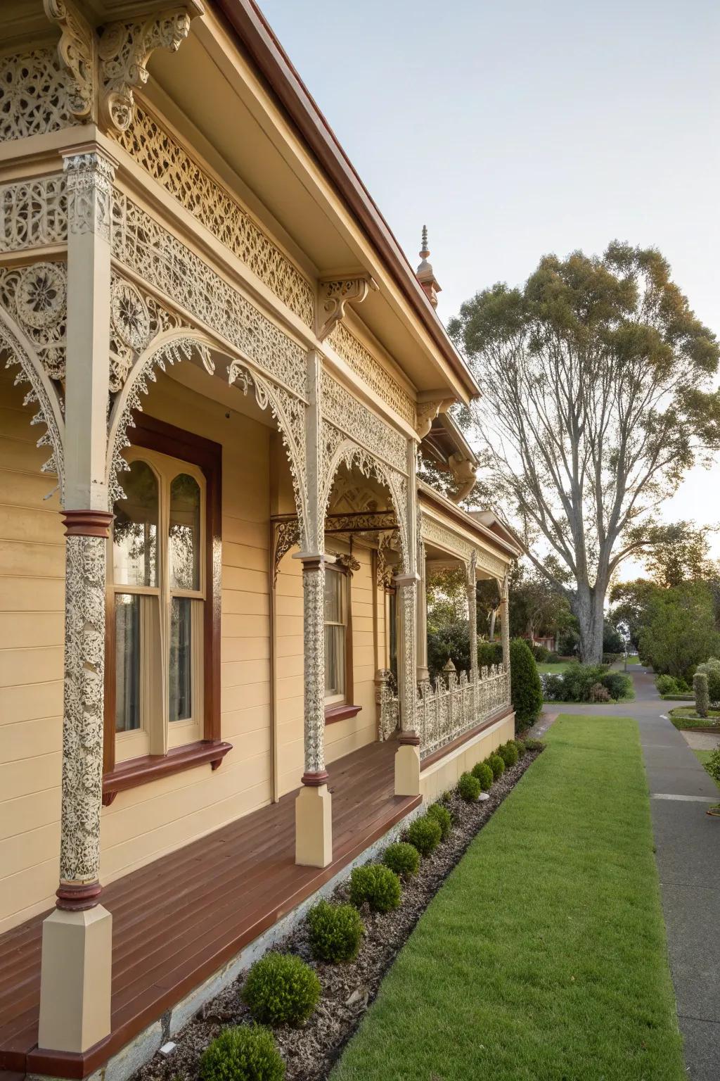 Ornamental trim adding personality to the exterior.