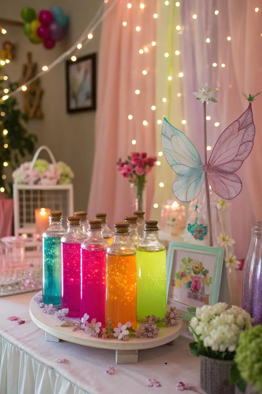 A mesmerizing potion station providing magical concoctions.