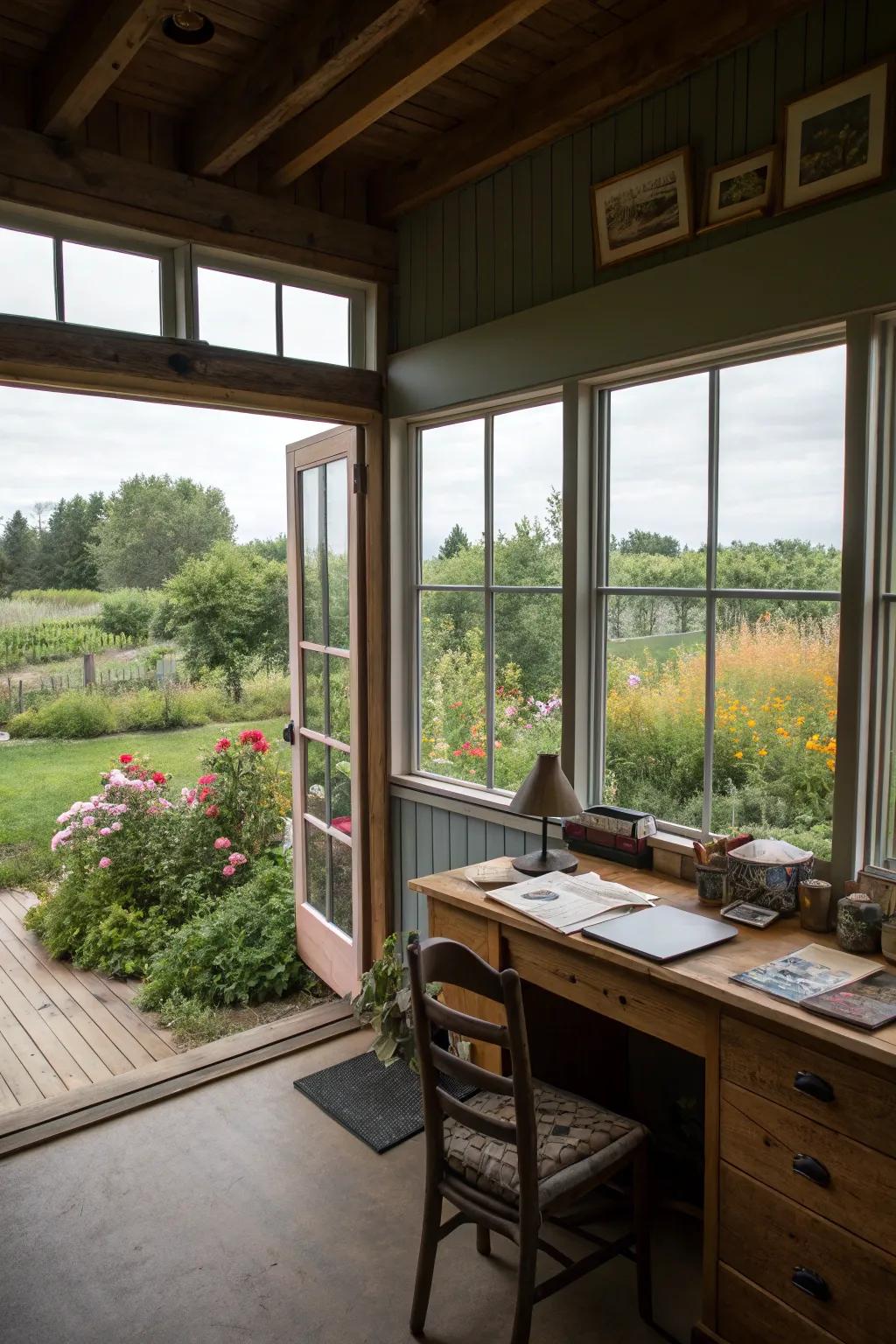 A workspace interconnected with nature to inspire amplified creativity.