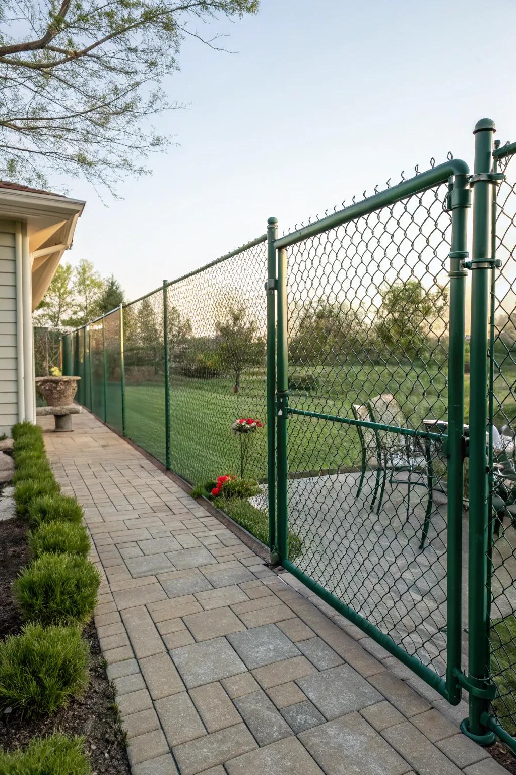 Linked metal fences are budget-friendly and versatile.