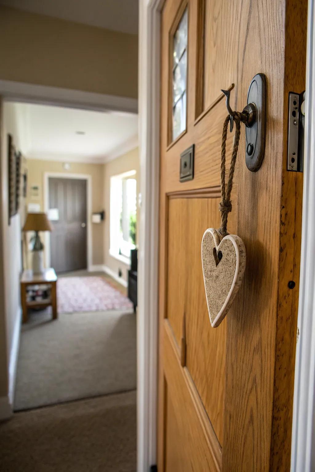 Personalize your entrance with a heart-formed ornament.