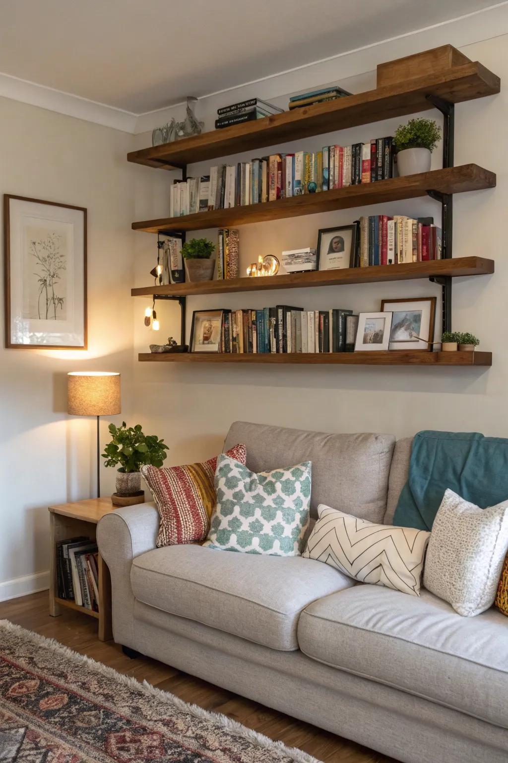 A floating library displays charm and sophistication.