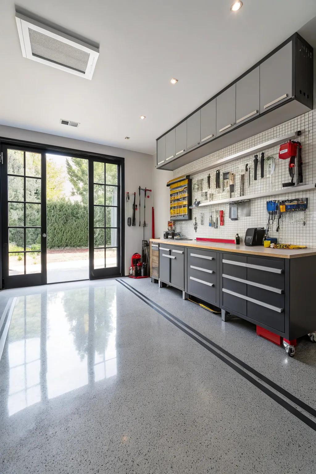 Epoxy coatings offer a durable and polished look.