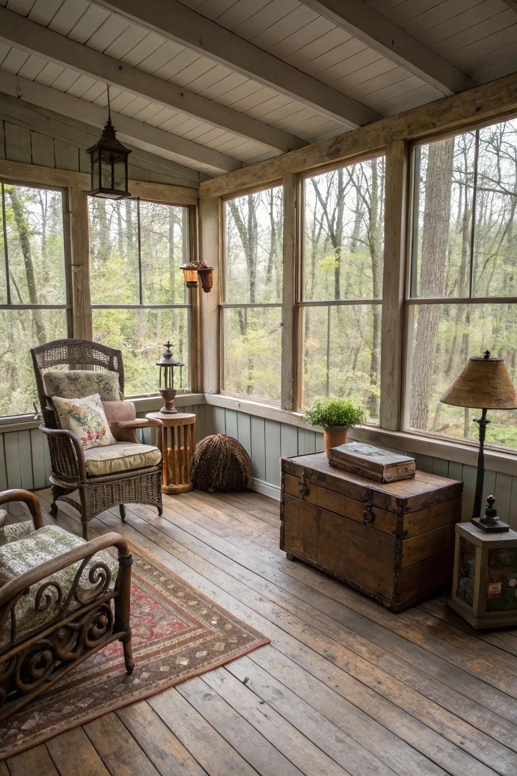 Sustainably sourced wood adds persona and sustainability to this room.