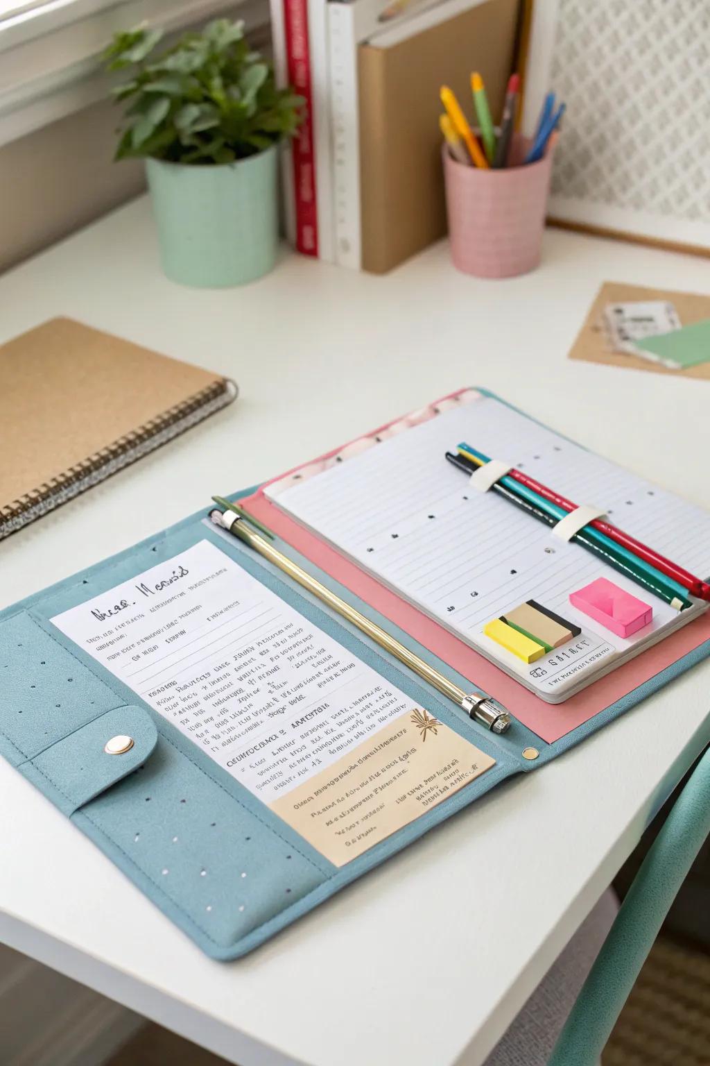 An additional compartment keeps essentials neatly tucked away.