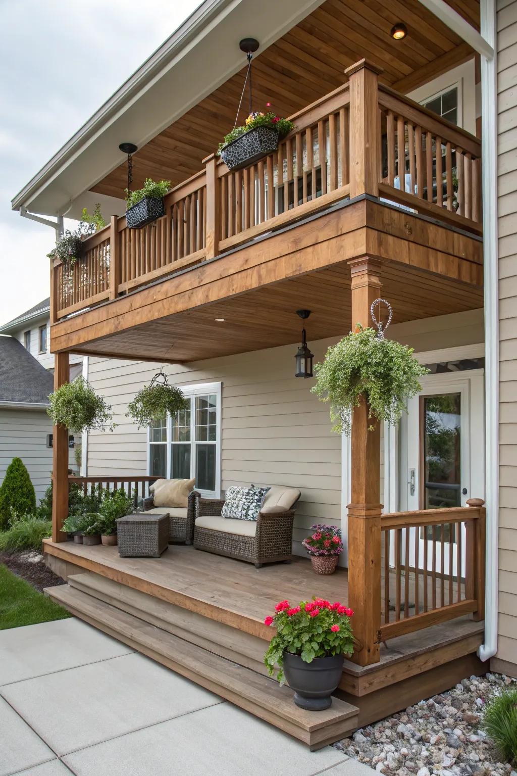 An integrated deck adds luxury and continuity.