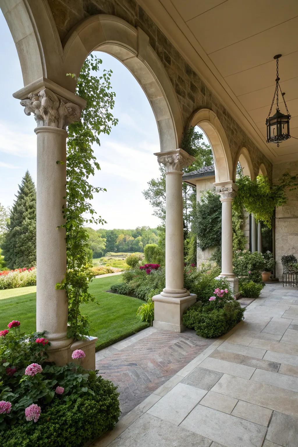 A loggia providing elegant lasting shade.