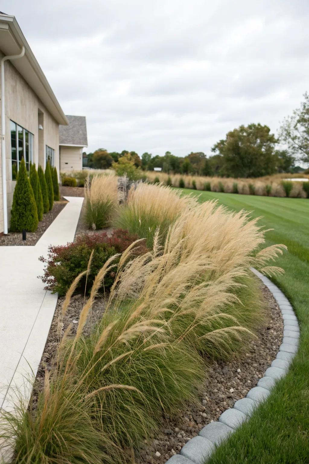 Grasses provide an elegant and minimalist aesthetic.