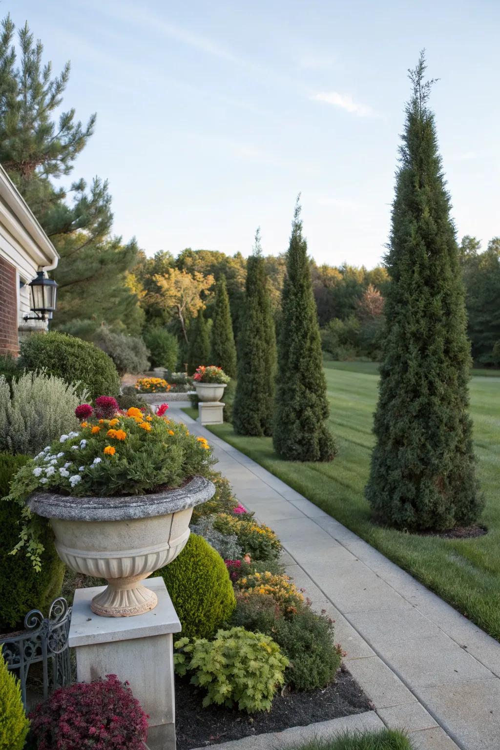 Seasonal planters keep the landscape looking fresh year-round.