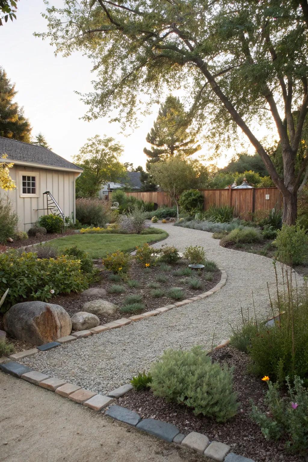 Naturalistic gravel gardens offer a wild, untamed beauty.