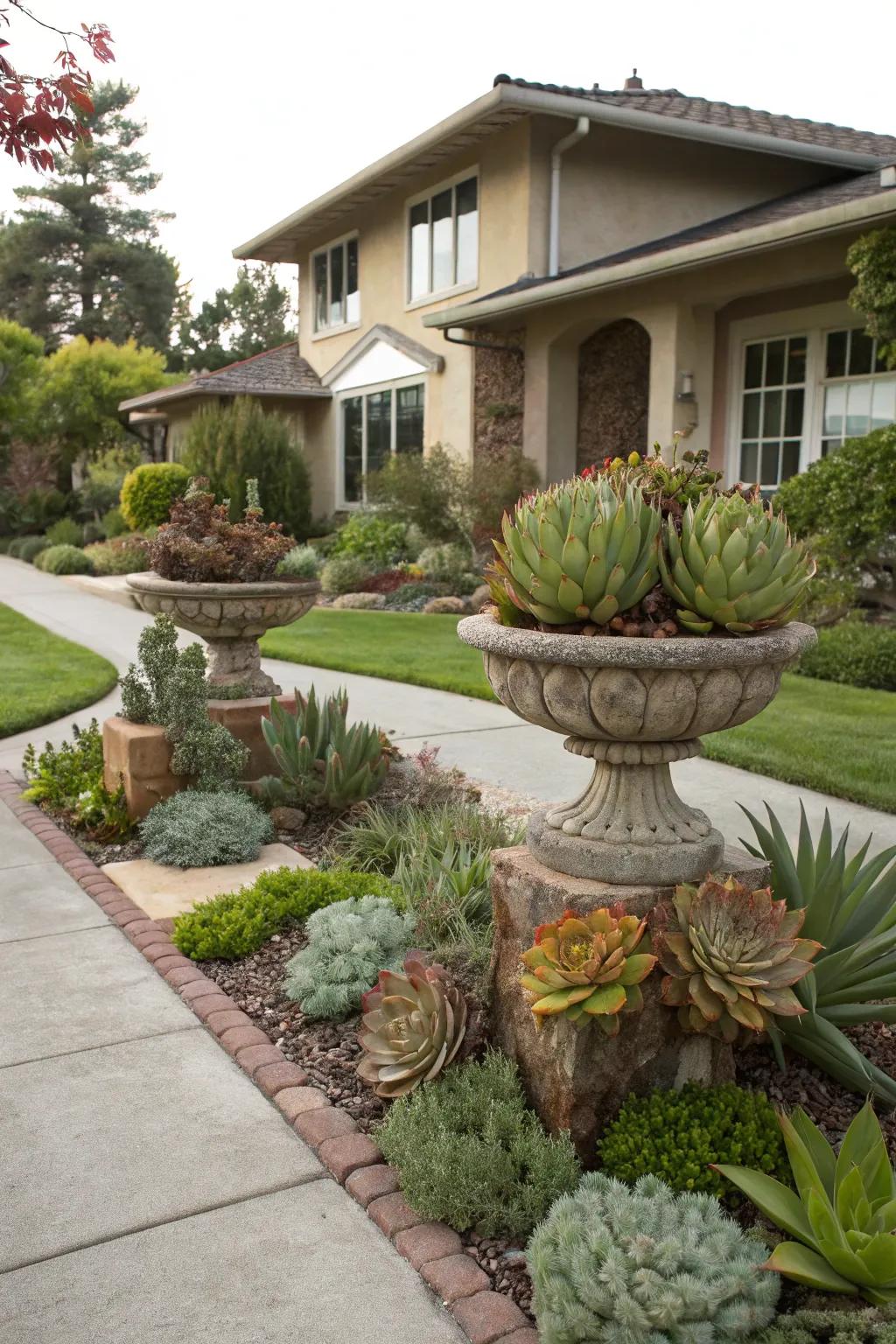 Sculpted schemes produce memorable focal areas.