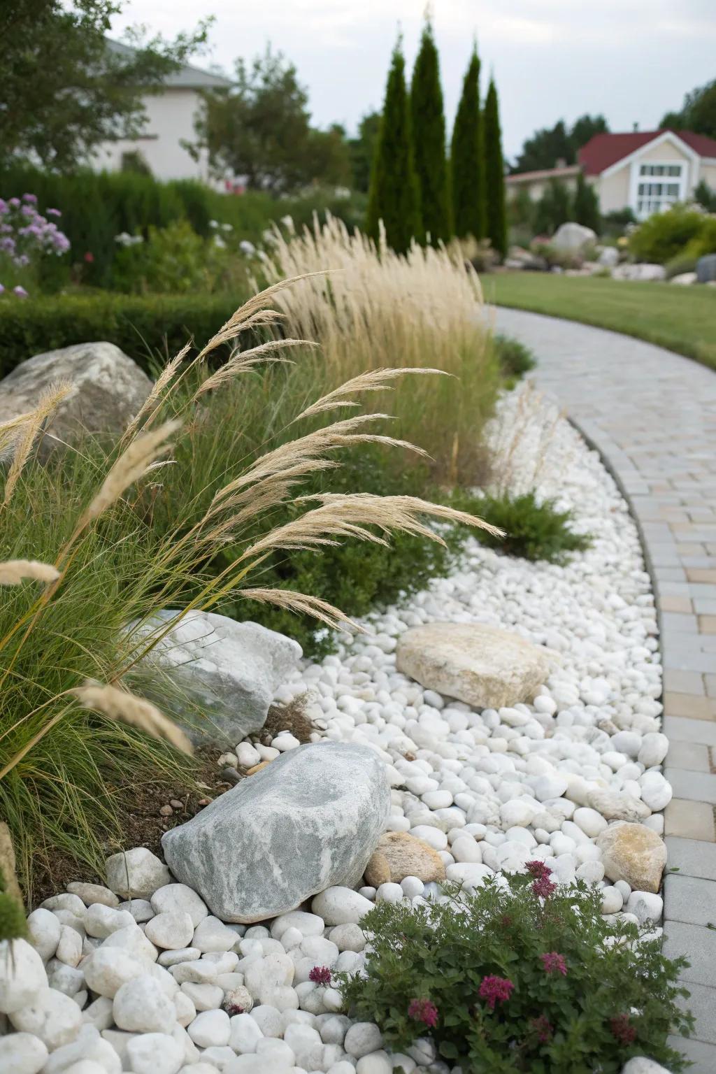 Showy herbs add motion and feel to rock gardens.
