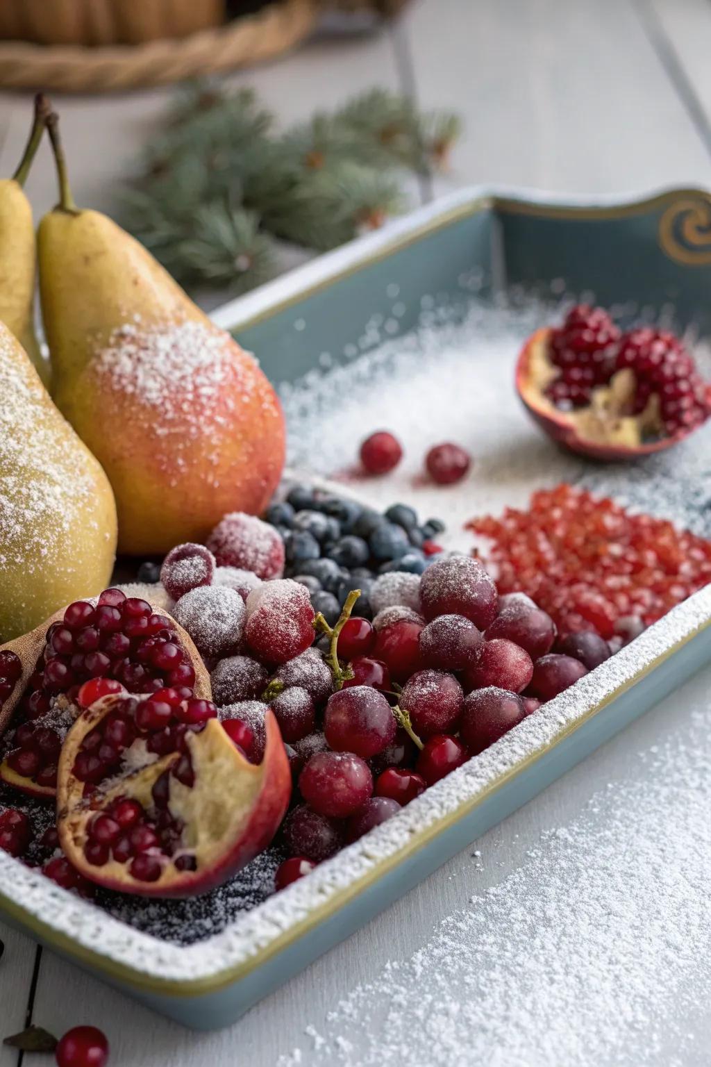 A winter time tray that adds a bit of snow.