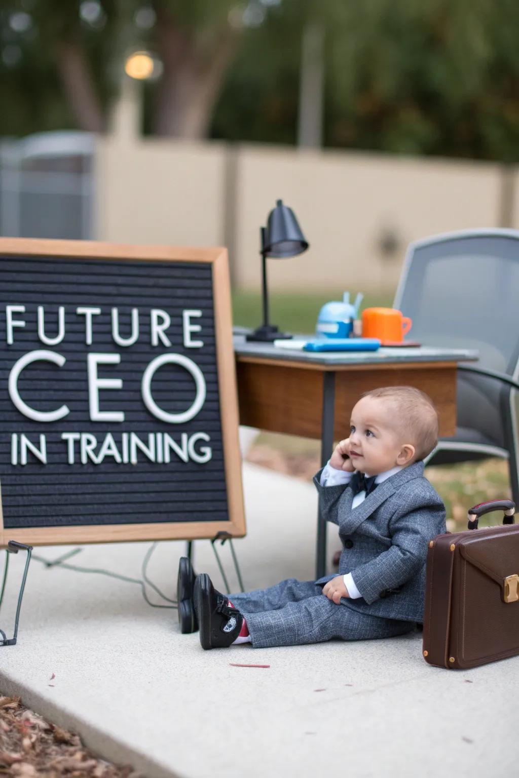 A playful nod to your baby's promising future.