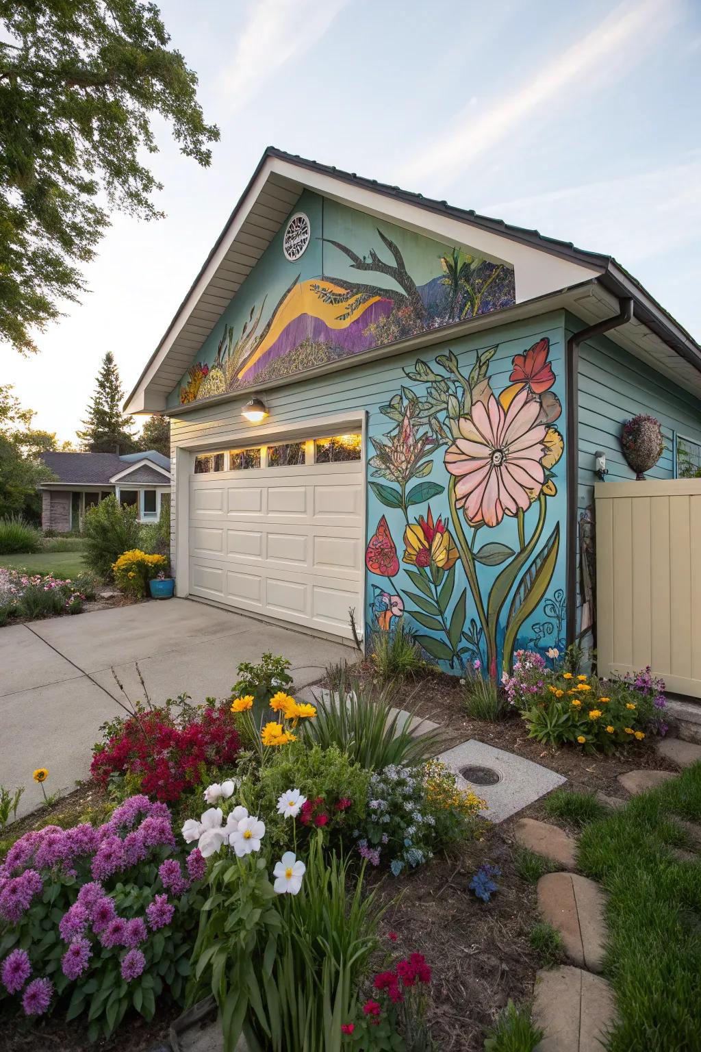 Murals turn your garage door into a breathtaking piece of art.