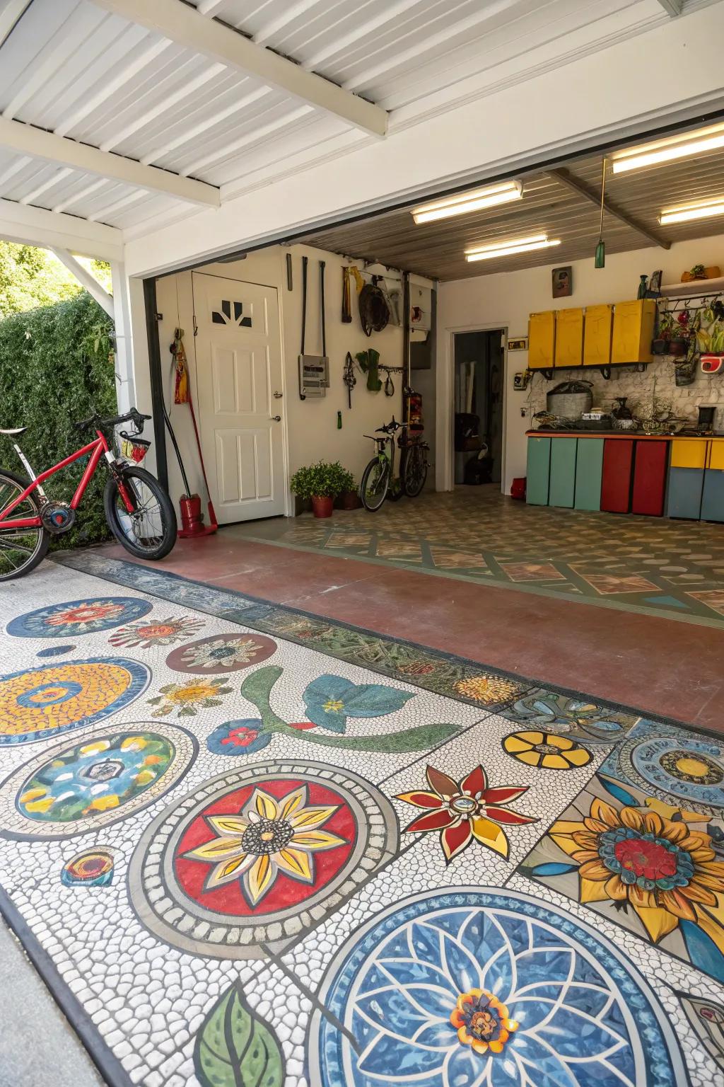 Show creativity with mosaic tile designs.