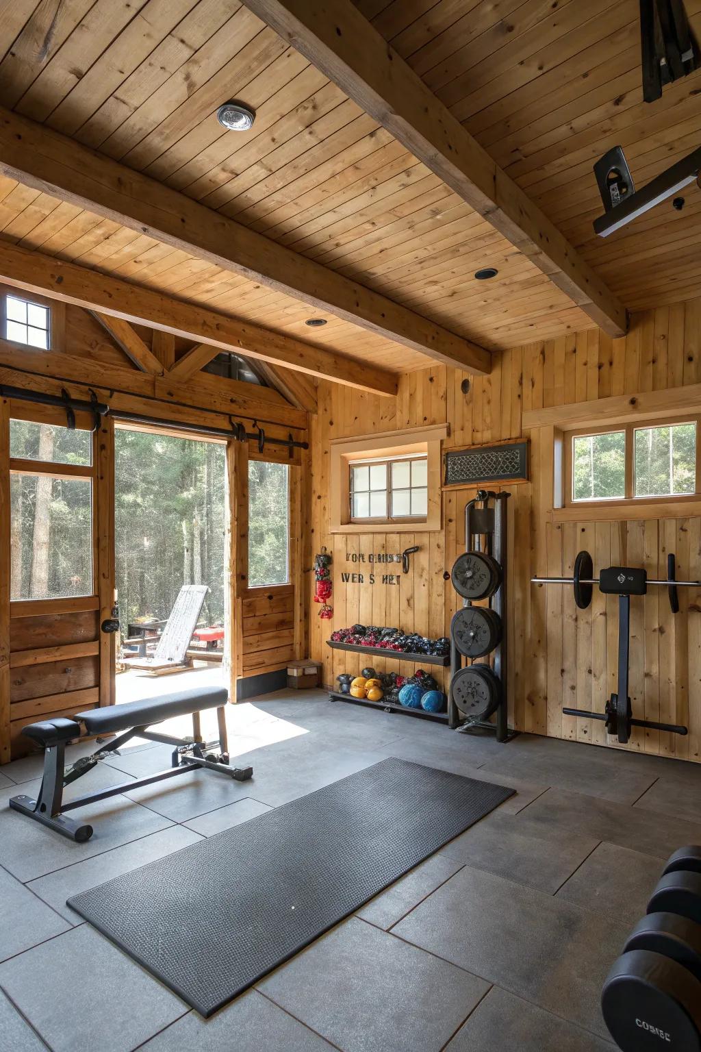 Wood tones bring warmth and an organic feel to your gym.