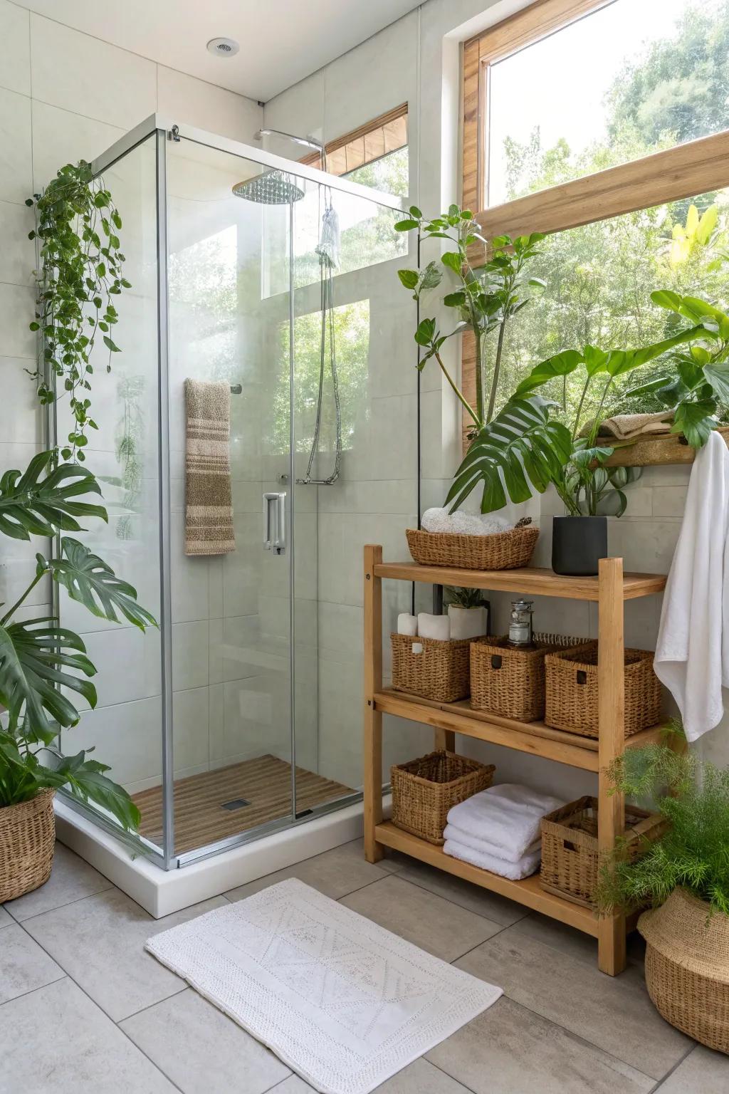 Elect for sustainable materials to engender an eco-prudent shower.