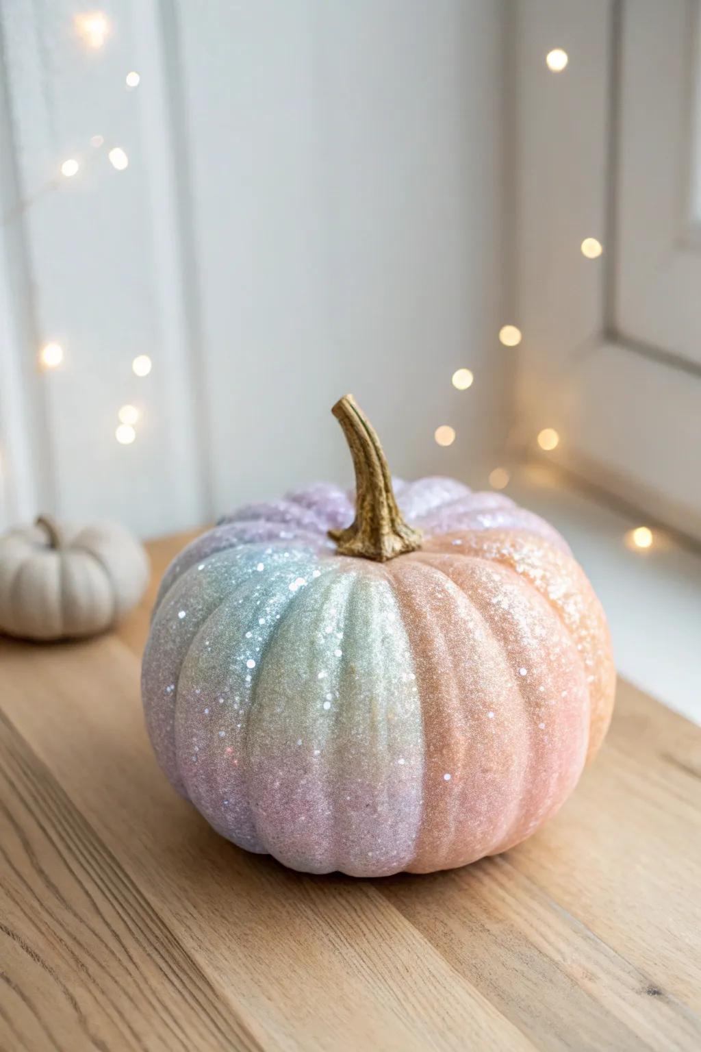 Transform your decor with this stunning layered glitter pumpkin, a perfect blend of Scandinavian minimalism and boho flair!