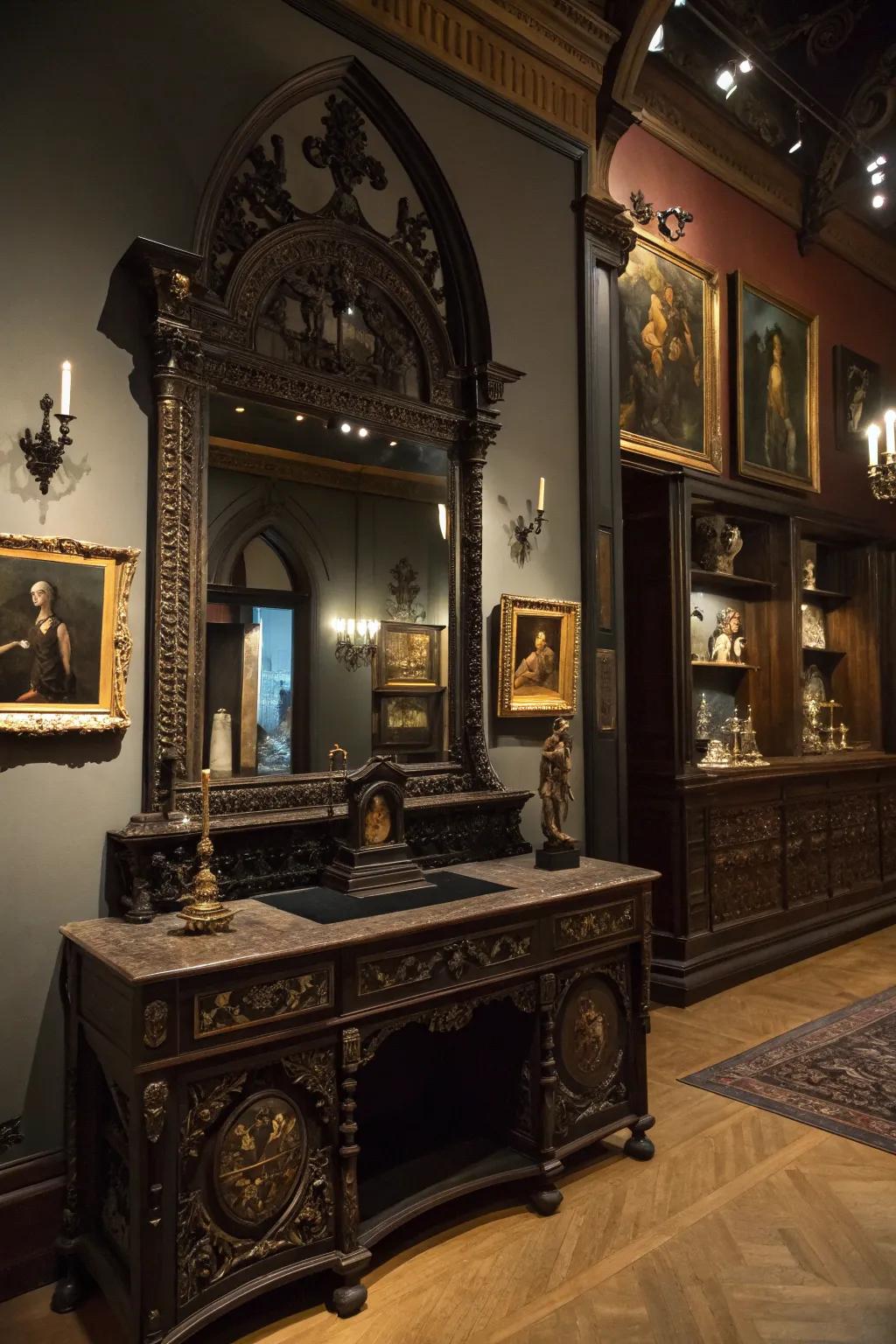 Elaborate casings enhance the gothic aesthetic beautifully.