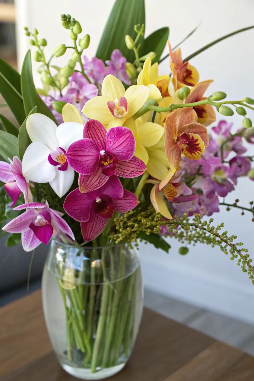 An exotic orchid arrangement for a unique graduation gift.