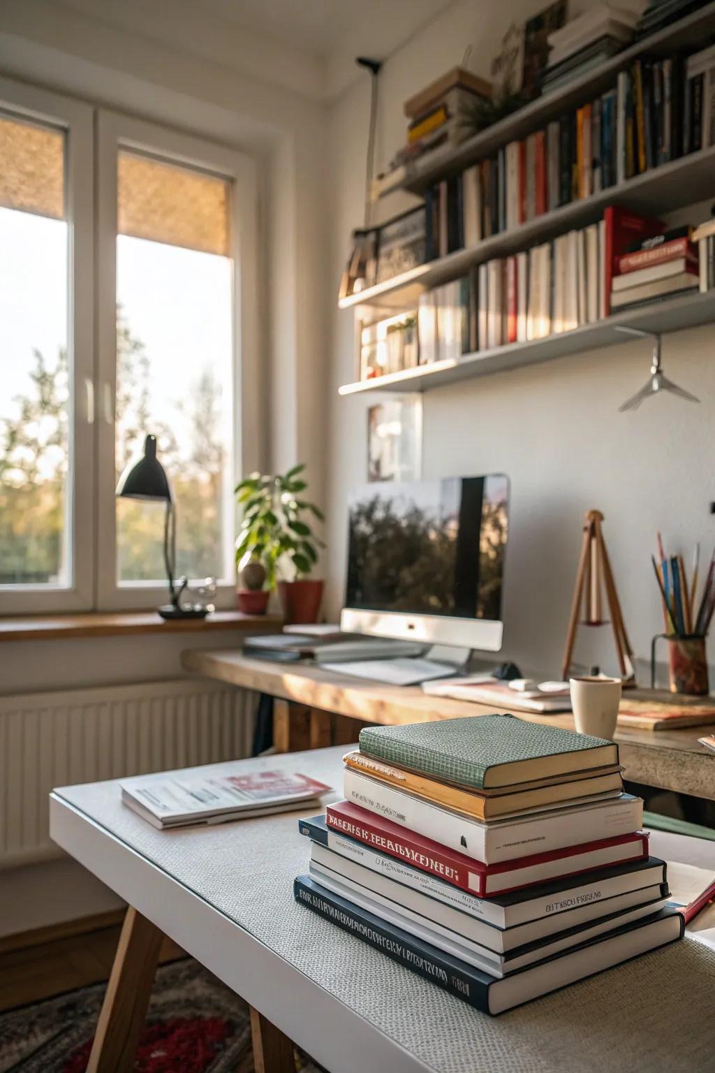 Design books offer inspiration and fresh perspectives.