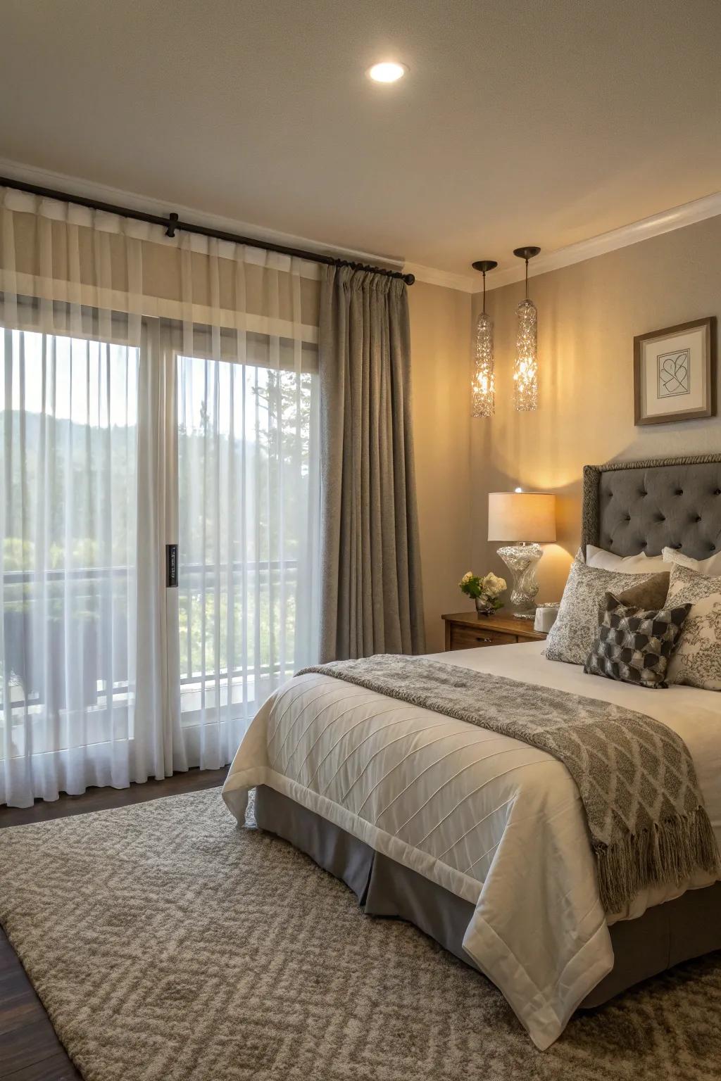 Tiered window outfits offer elegance and functionality.