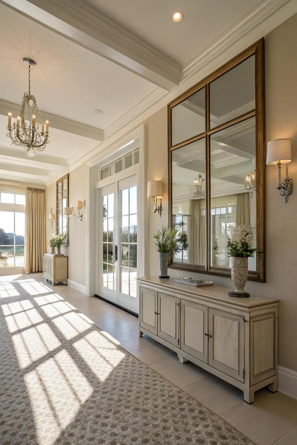 Amplifying sunlight for an airy, bright great room.