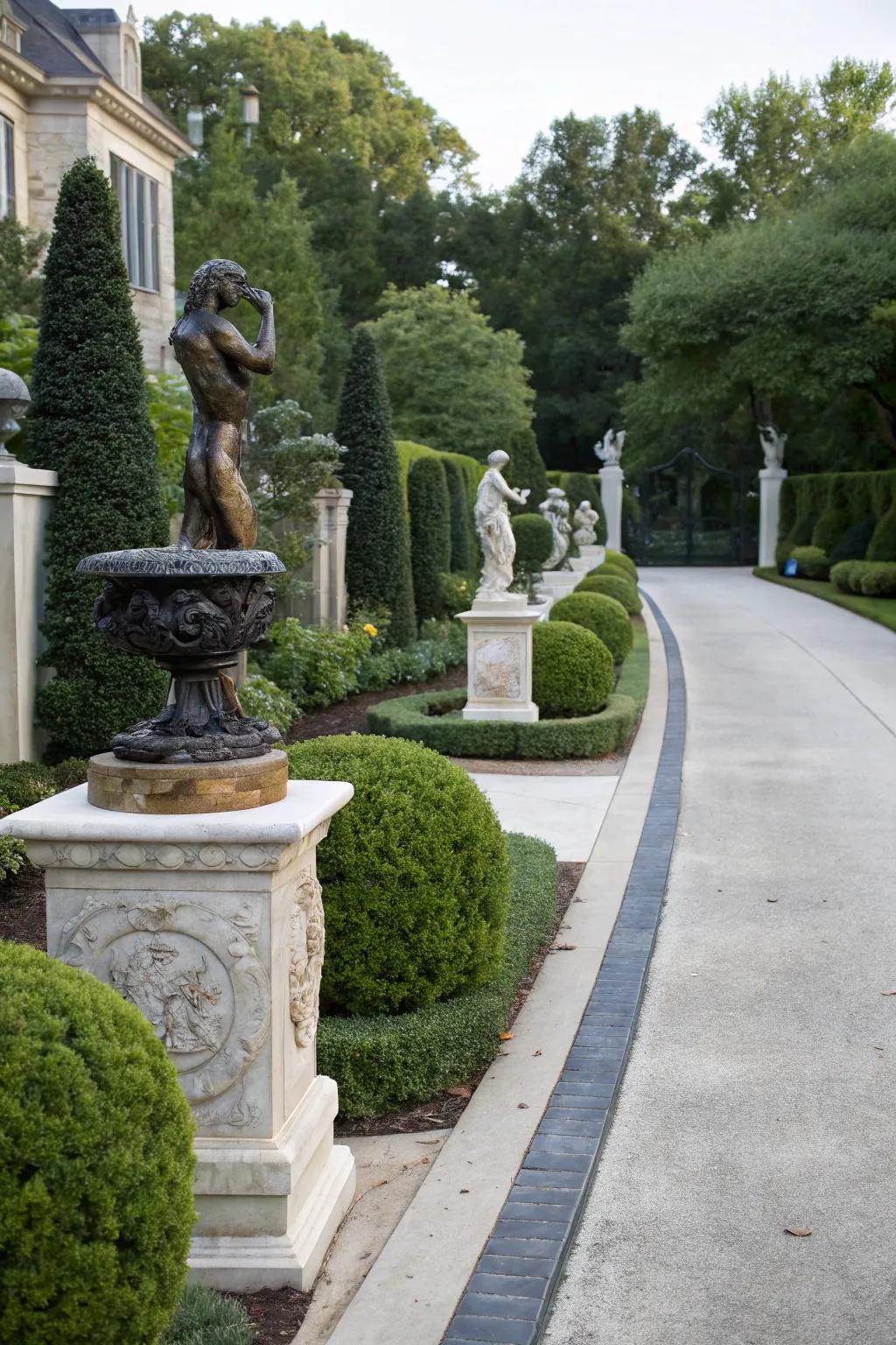Creative sculptures lend individuality and intrigue.