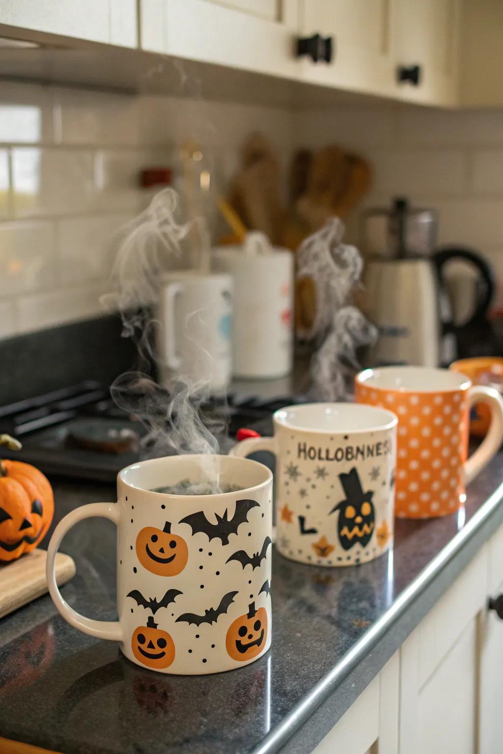 Adhesive film mugs render sipping nectar celebratory and pleasurable.