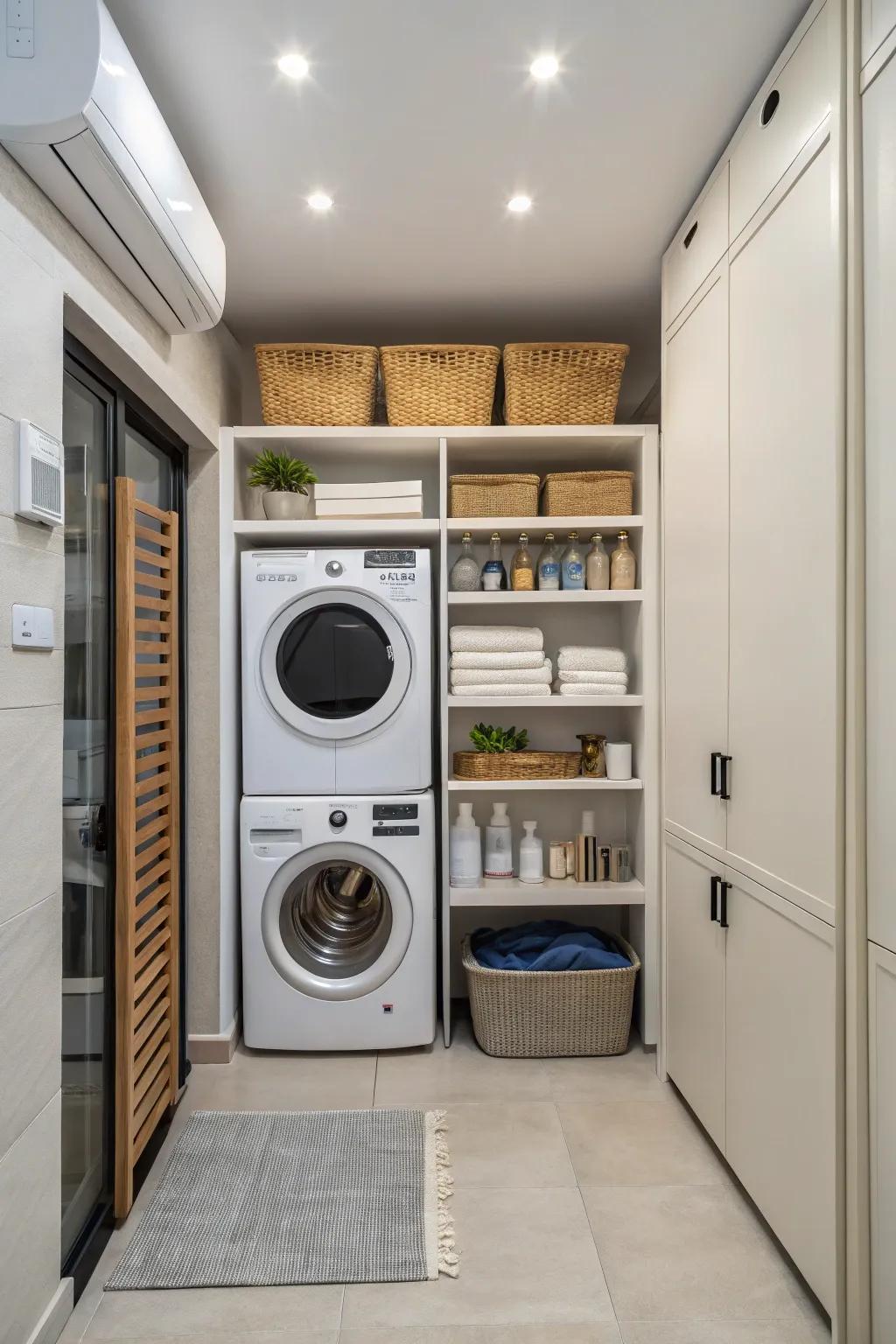 Efficient air circulation keeps the laundry area smelling good.