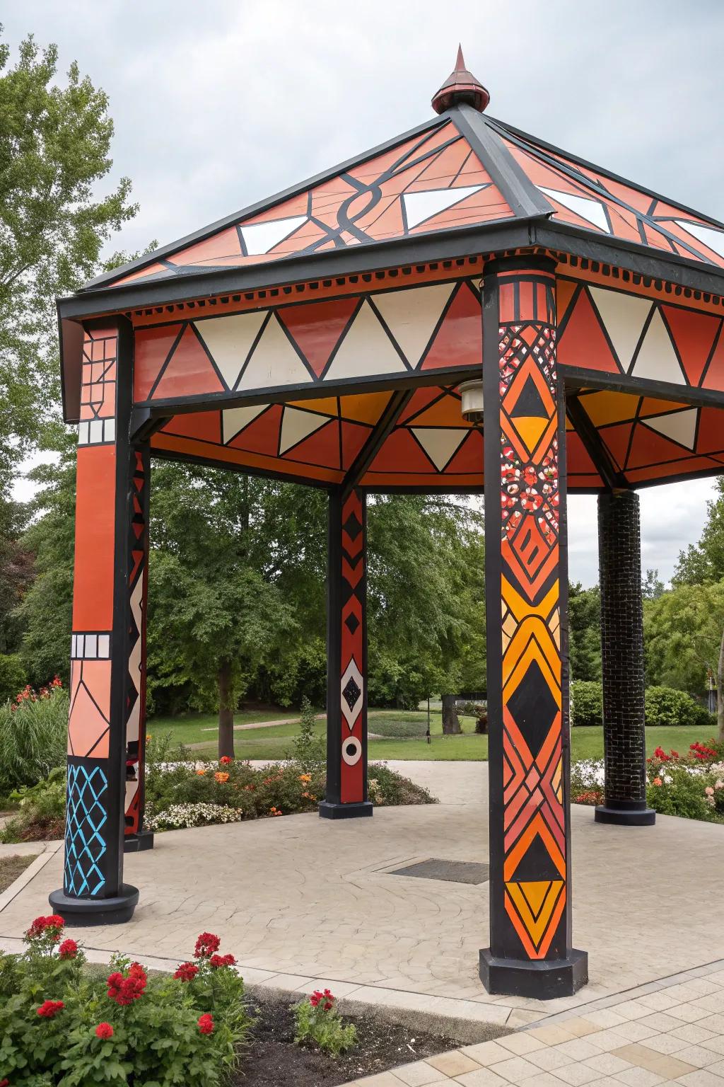 Make a bold statement with an artistic gazebo blueprint.